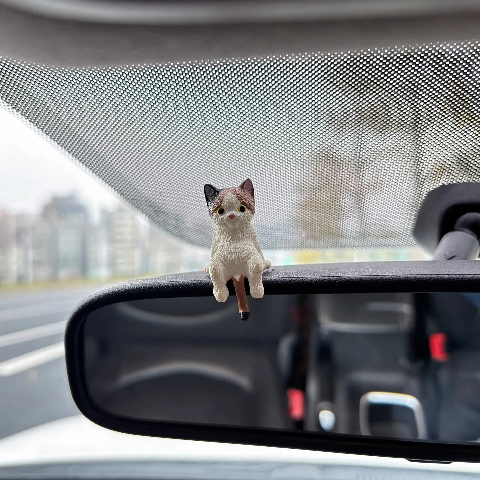 Figurine Car Cats Ornaments Center Console Decoration Sleeping Kitten Dashboard Screen Rearview Ornaments Figurine Car Ornaments 4