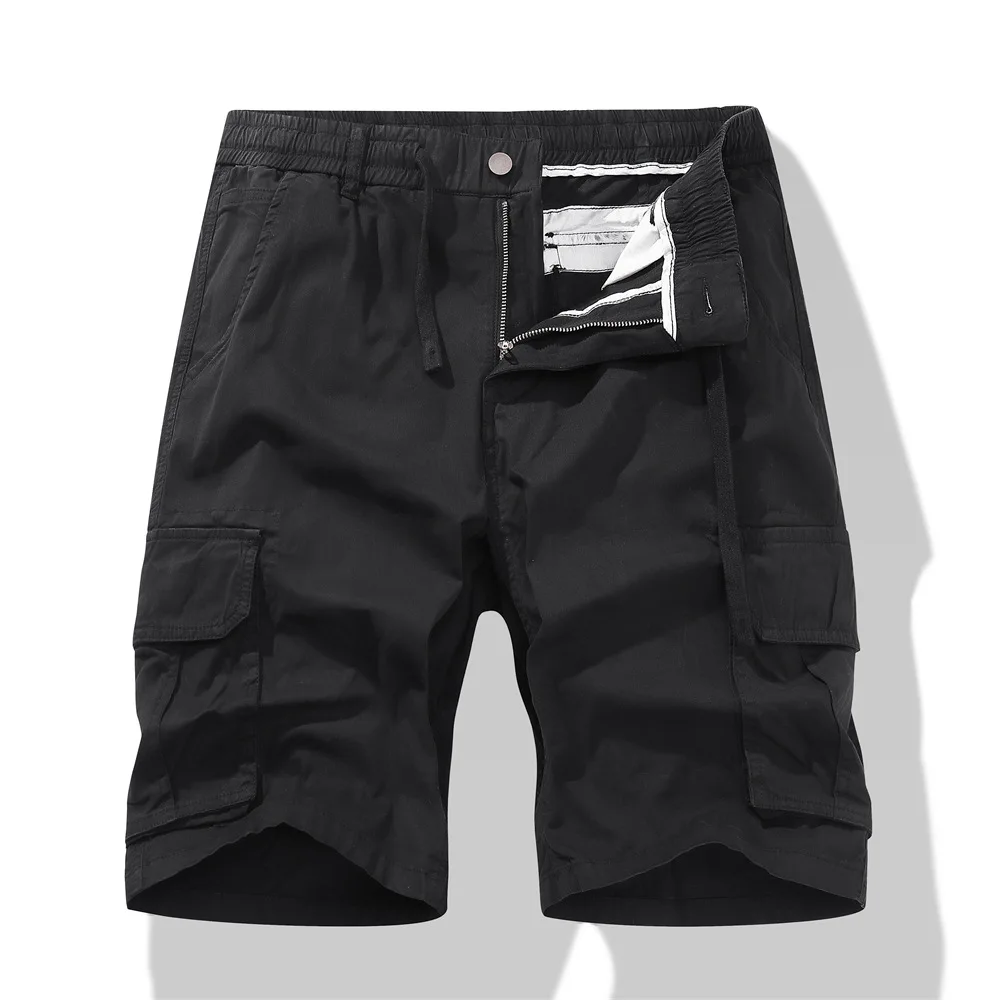 

2026 Summer Mens Cargo Shorts Men Loose Multi Pocket Knee Length Pants Male Army Green Trousers Daily Wear Lightweight Shorts