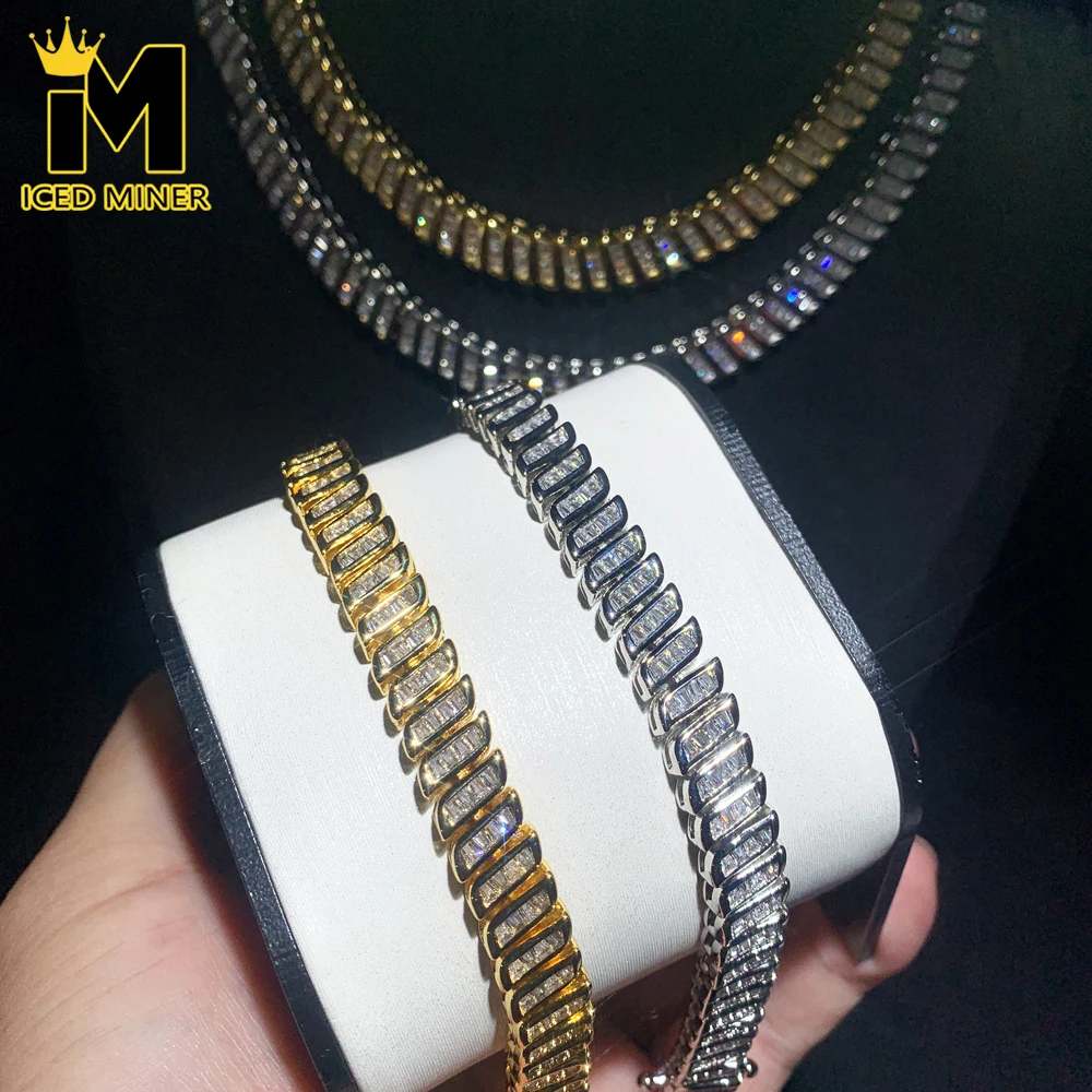 

Icedminer 8mm Iced Out Link Chain Necklaces Men Women Bling Zircon Bracelets Hip Hop Jewelry Free Shipping