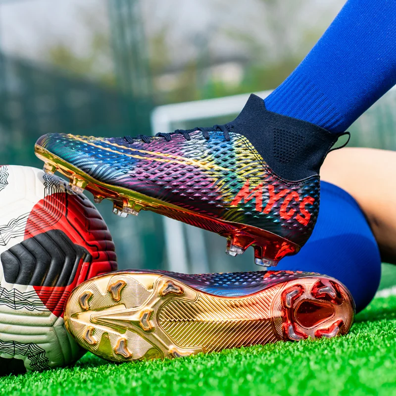 Sepatu Bola Pria Sepatu Sepak Bola Profesional Sepatu Sepak Bola High-Tops Anti Selip dengan Paku untuk Dewasa Sepatu Latihan