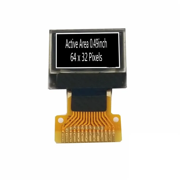 

Модуль дисплея Micro OLED 0,49 дюйма, 0,49 дюйма, белый, 64*32 пикселей, тонкий ЖК-экран