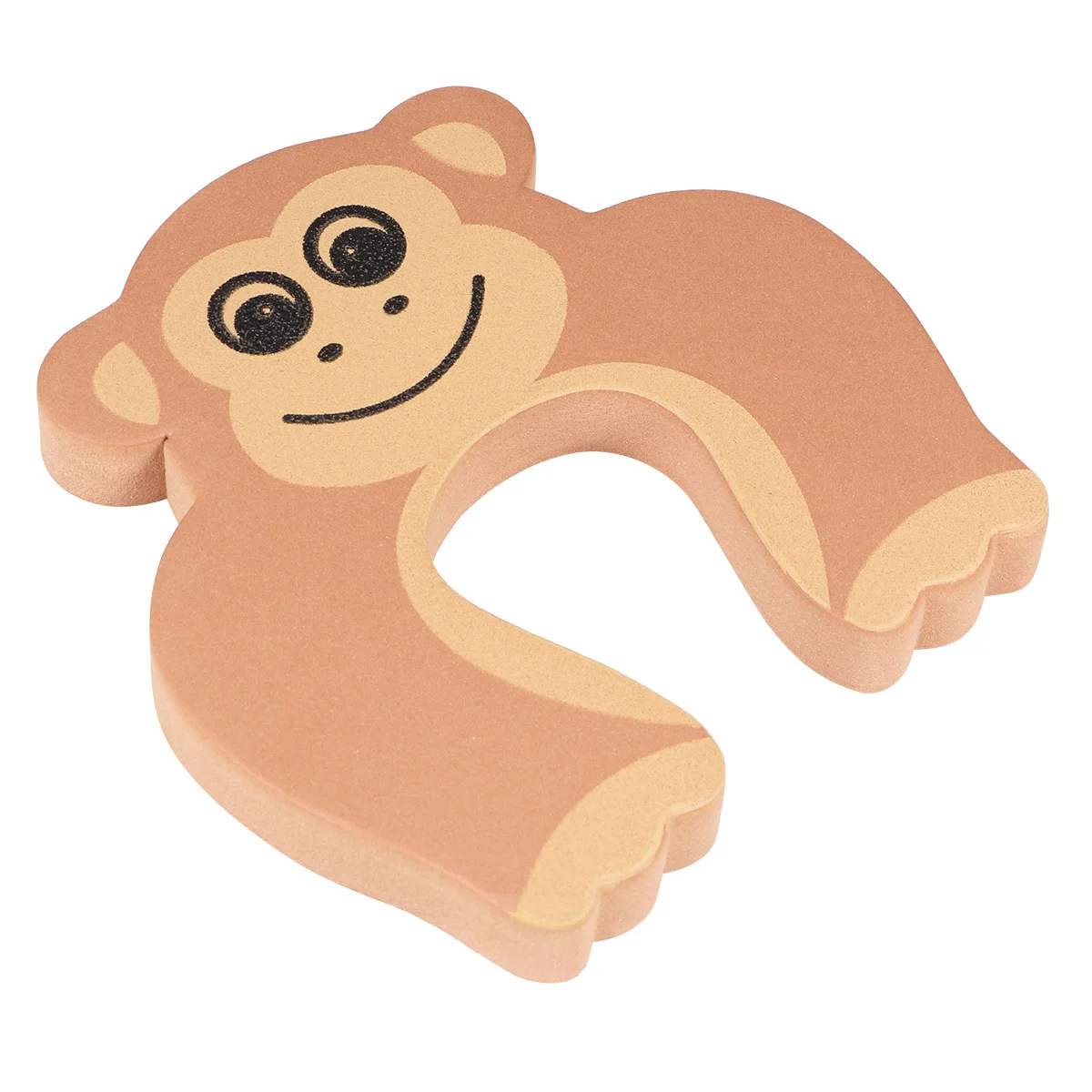 

10pcs Anti-Pinch Door Stopper Baby Safety Finger Guard Eva Material Brown Monkey Design Door Stoppers For Kids Protection