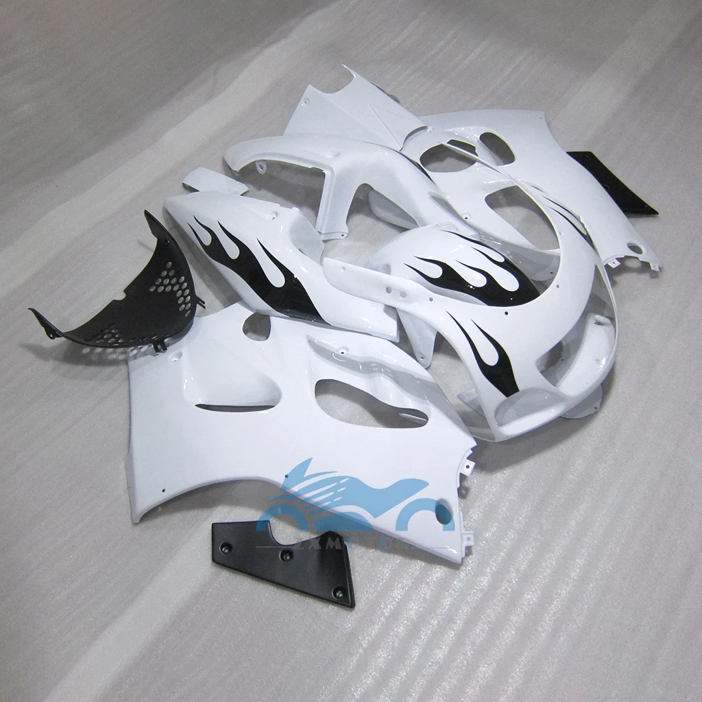 Fairing Kit For Suzuki GSXR600 750 SARD 96 97-00 Black Flame in White  Plastic fairings GSXR 750 1996 1997-2000