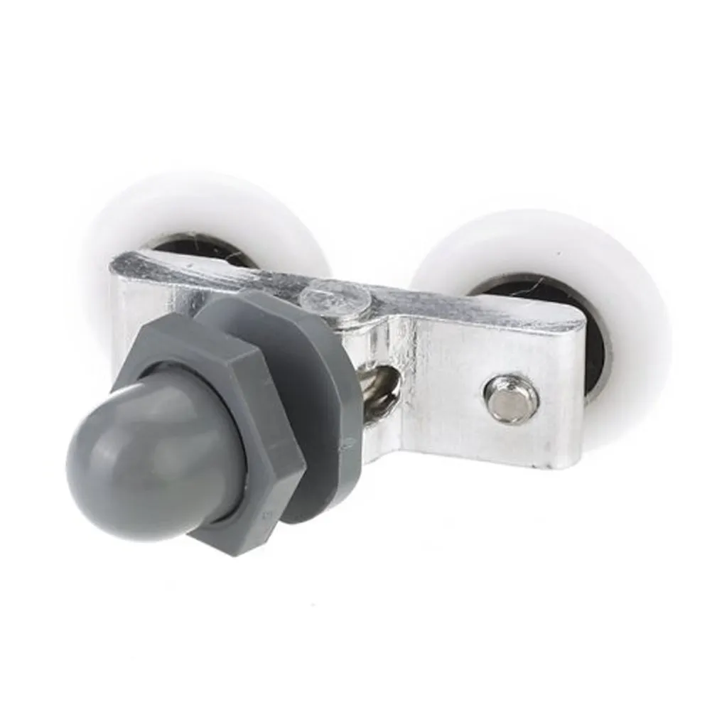 Shower Sliding Door Roller 23Mm Double Wheeled Aluminum Nylon Replacement for 6-8Mm Glass Curved Shower Enclosures Smooth Low