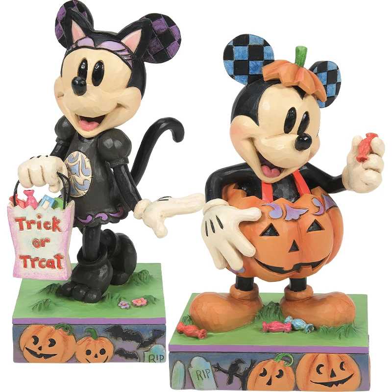 Disney Halloween Mickey Action Figure Wuchi South Gourd Dress Minnie Cat Dress Mickey Minnie Statue Friends Halloween Present