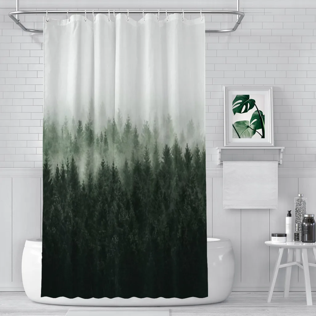 

A Fine Misty Fairytale Wilderness Forest With Cascadia Trees Shower Curtain Bathroom Decoration Shower Curtain