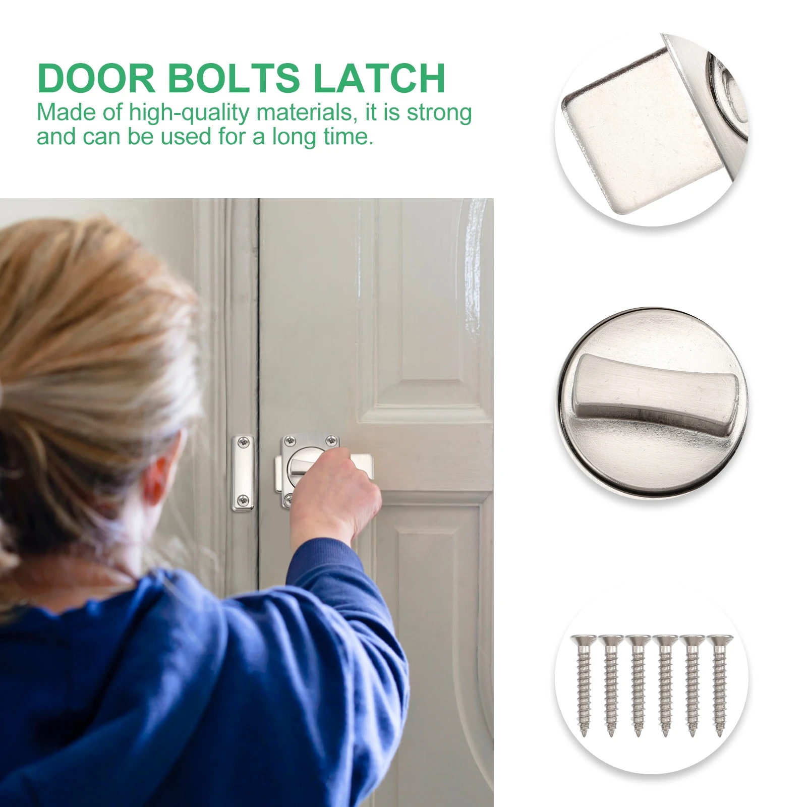 

1pc Door Lock Latch Strong Anti-Theft Sliding Gate Safety Bolt Compact Light Simple Design Home Furnituredoor Bolts Latch