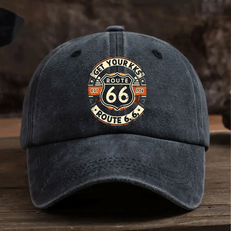 1 Adjustable Size 66 Printed Baseball Cap, Vintage Dad Hat, Outdoor Casual Hat