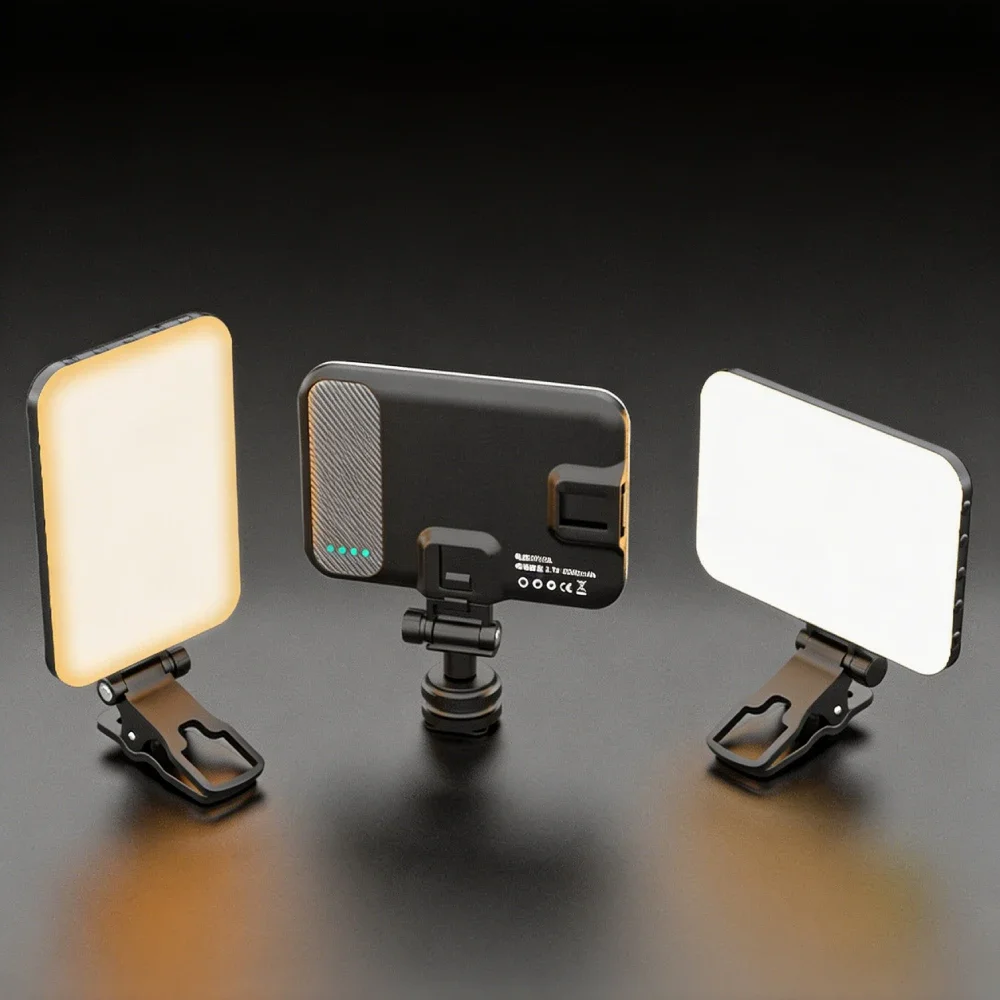 

LED Selfie Light Rechargeable Video Conferencing Live Light Portable Camera Light Adjustable Mobile Phone Light With Clip