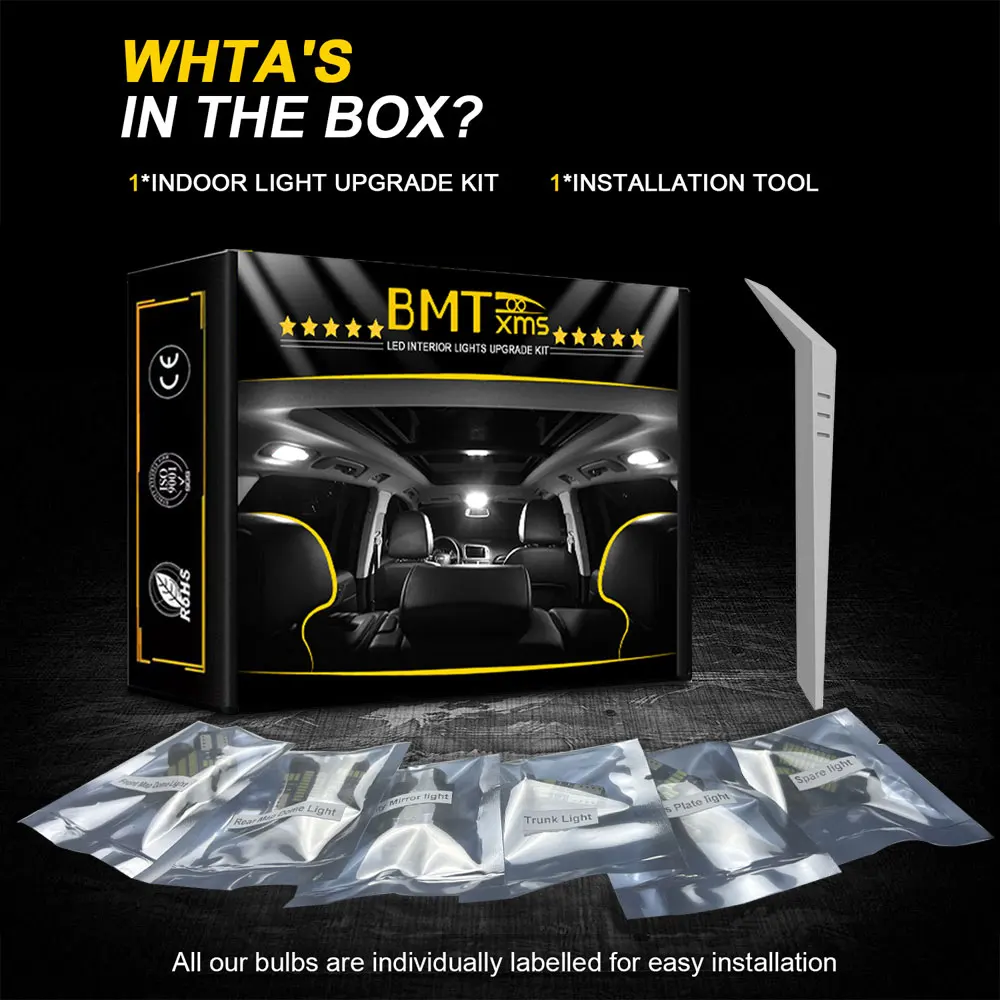 BMTxms For Daewoo Matiz M100 M150 M200 M300 1998-2014 2015 2016 2017 2018 LED Interior Light Bulb Kit Canbus Car Trunk Lamp