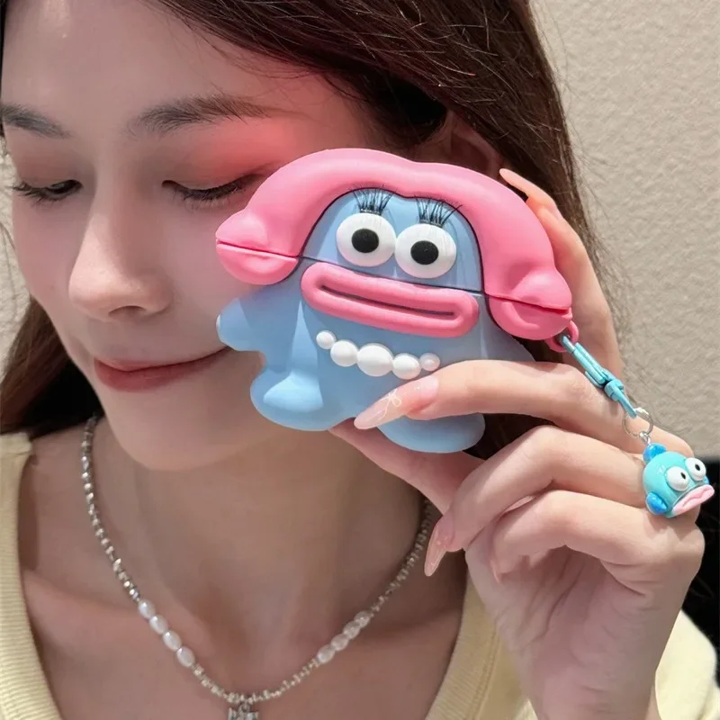 

Silicone Creative Ugly Fish Case for AirPods Pro2 Airpod Pro 1 2 3 Bluetooth Earbuds Charging Box Protective Earphone Case Cover