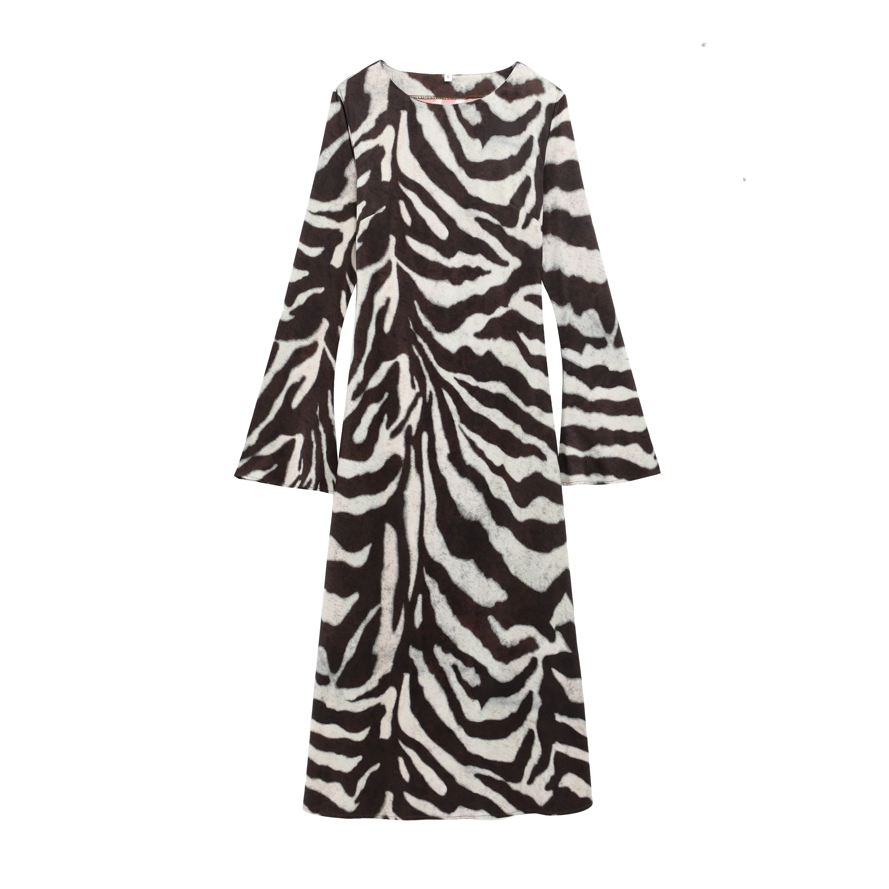 Damen Sommerkleid Zebrastreifen Lange Kleider mit Ärmeln Schicke Party Abendkleider Damenbekleidung
