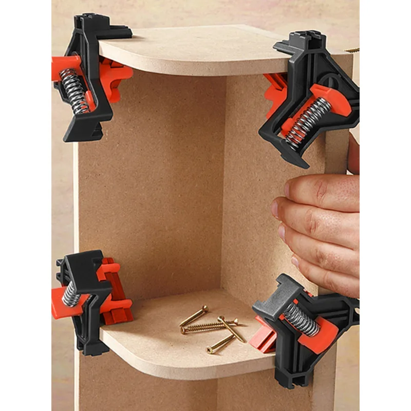 

4pcs 90 Degree Right Angle Clamp Set Picture Frame Corner Clips Mate Woodworking Hand Tools Fixing Clip Positioning Tool Kit