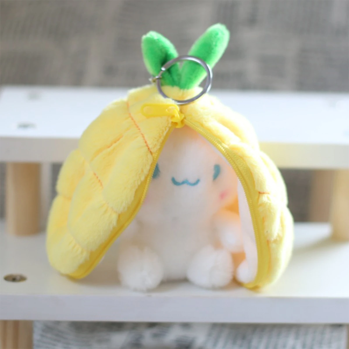 Creative Funny Doll Carrot Rabbit Plush Toy Stuffed Soft Bunny Hiding In Strawberry Bag Toys For Kids Girls Birthday Gift