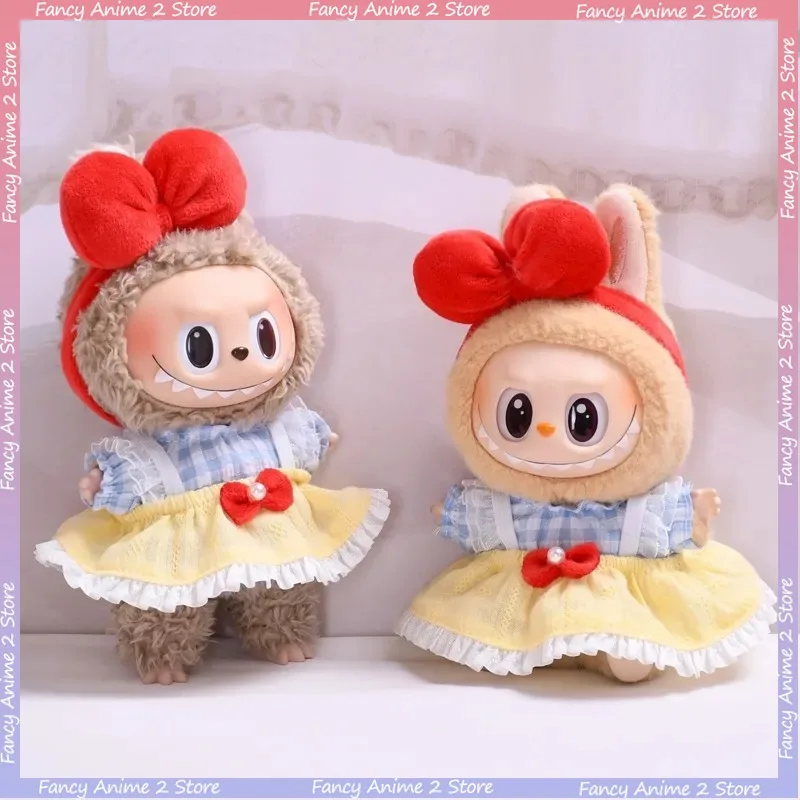 

Kawaii мультяшное Белоснежное платье, наряд для V1 V2 V3, куклы Labubu, мини-плюшевые куклы, праздничное платье, одежда для девочек, аксессуары для кукол, подарки