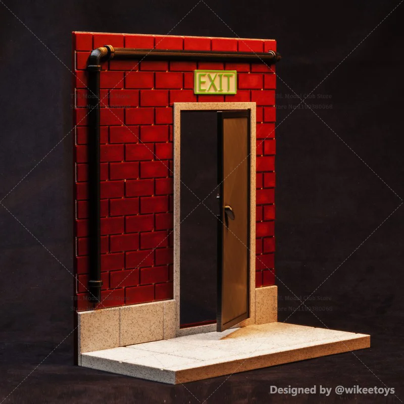 Wikeetoys 1/12 مقياس ملحق صغير دمية التصوير خلفية مجلس عرض الشارع الأمريكي لجندي عمل الشكل 6 بوصة #3