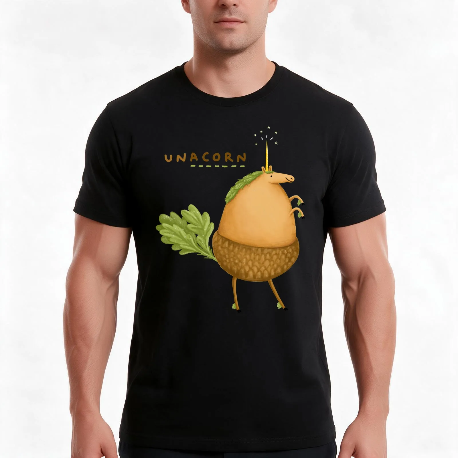 Unacorn T-Shirt, Summer Casual Cotton Tee, Oversized Streetwear Tops, Vintage Graphic Print, Loose Fit Short Sleeve, 100% Cotton