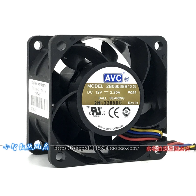 

ORIGINAL 2B06038B12G 12V 2.20A 6038 60*60*38mm NEW COOLING FAN RADIATOR