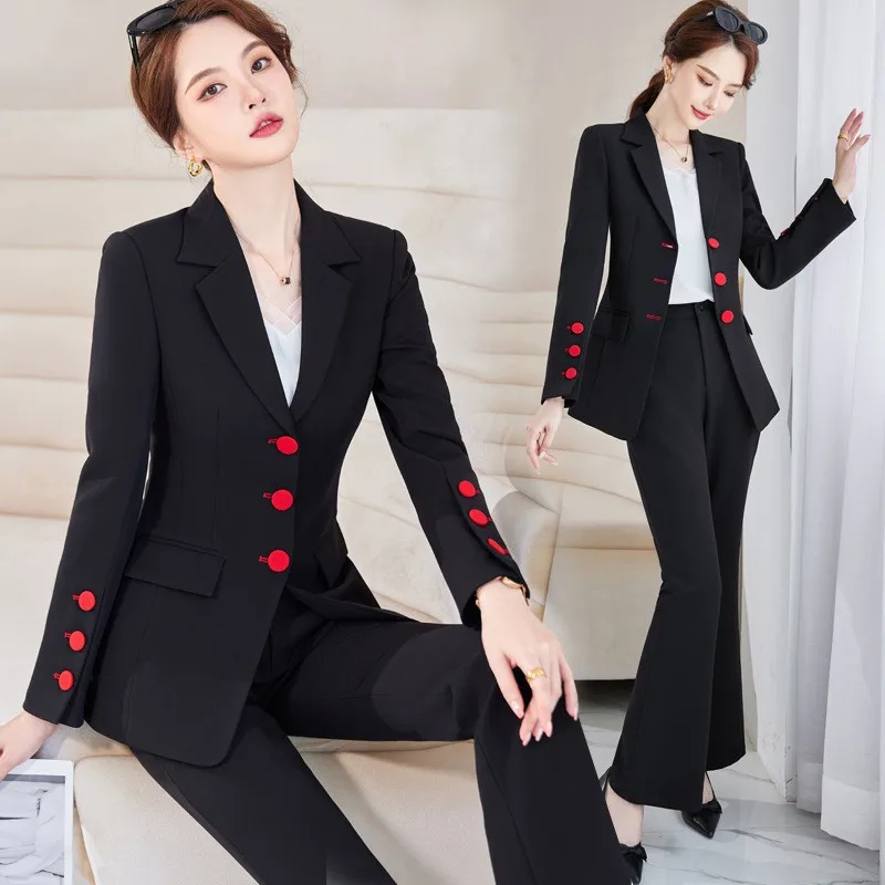 Apricot Suit Jacket Women's Autumn and Winter High Sense Fashion Business Attire Temperament Goddess Style Work Clothes Small Su