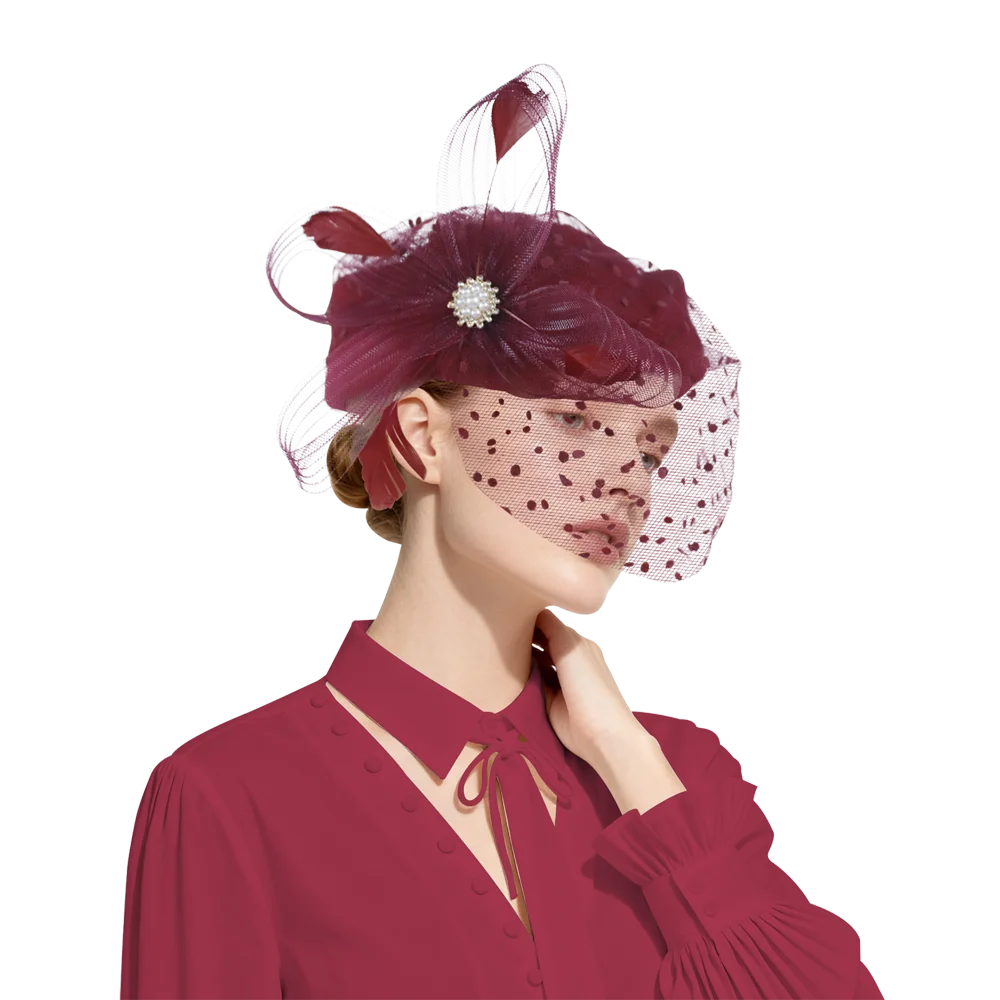 Topi Fascinator Bulu Pengantin - Women Formal Wear Hijab ulasan dan harga
