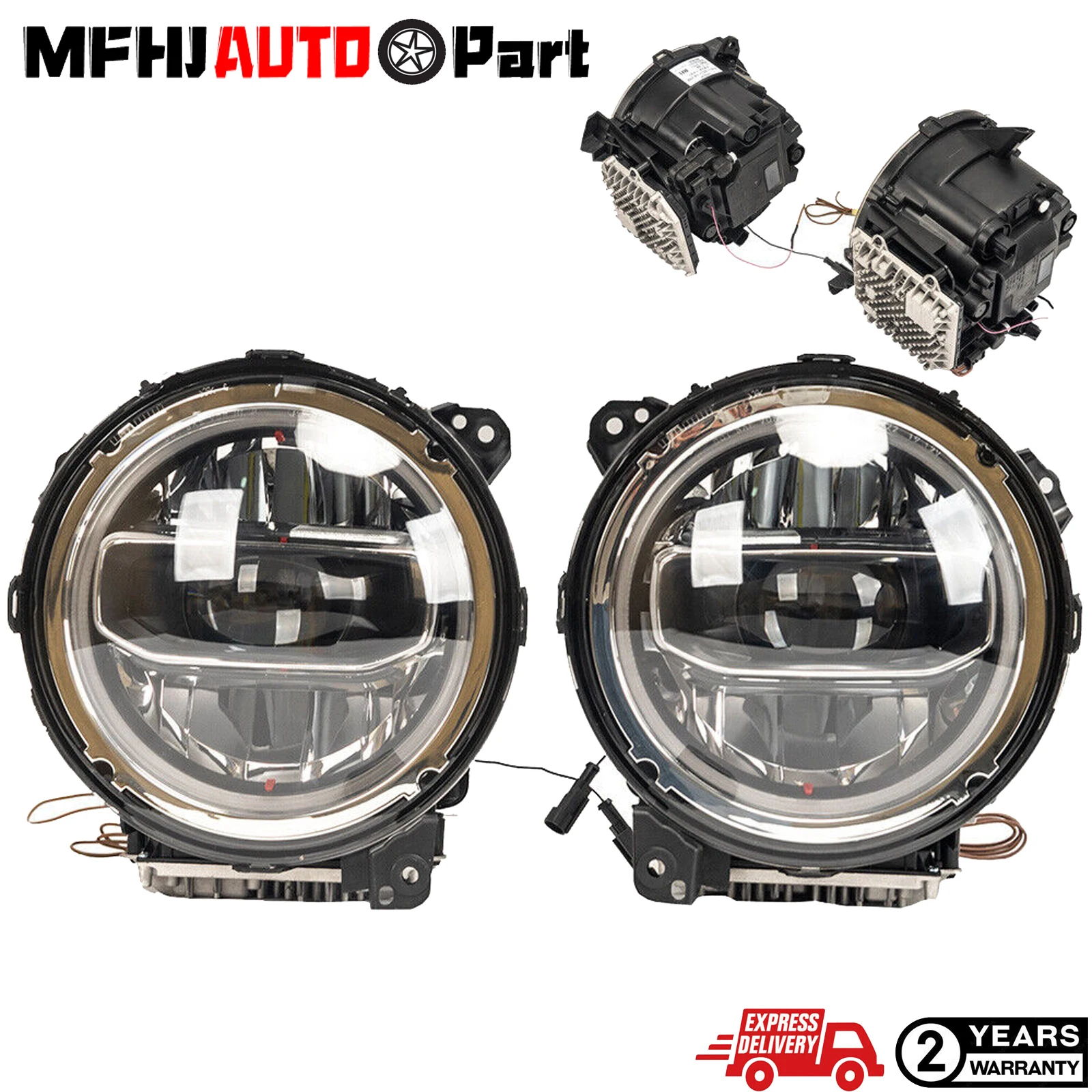 New Style Upgrade Refit LED Headlight Pair For 2018-2022 Jeep Gladiator Wrangler