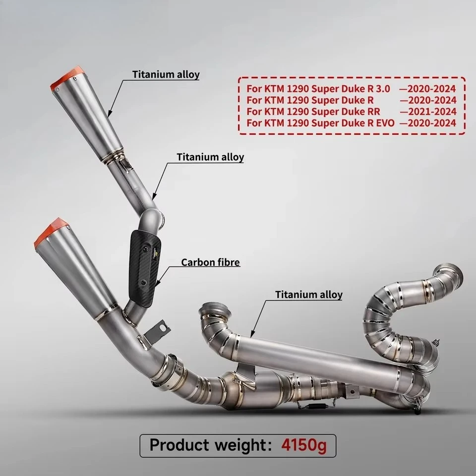 AR Racing Muffler for Superduke 1290/1390 Motorcycles Full Titanium Alloy Exhaust System Modification Condition New N/A