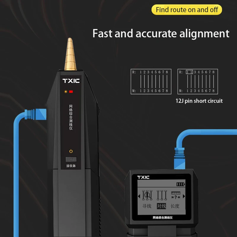 Testador de cabo de rede rj45 cabo rastreador medidor de fio tracer lcd digital linha de rede localizador fio poe verificador wiremap utp tester