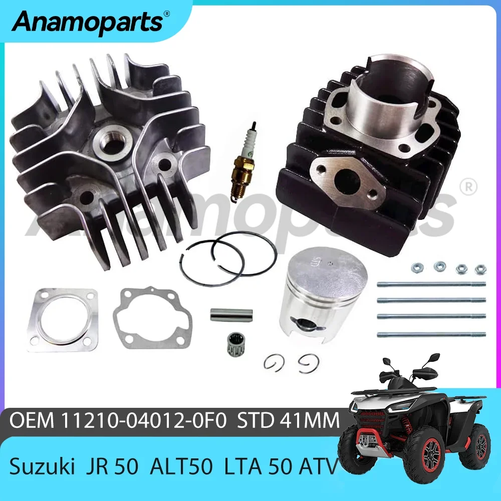 STD 41mm cylinder piston Gasket Engine Rebuild Overhaul Top End Kit with for 1983-2005 Suzuki JR50 LT50 CC ATV 11210-04012-0F0