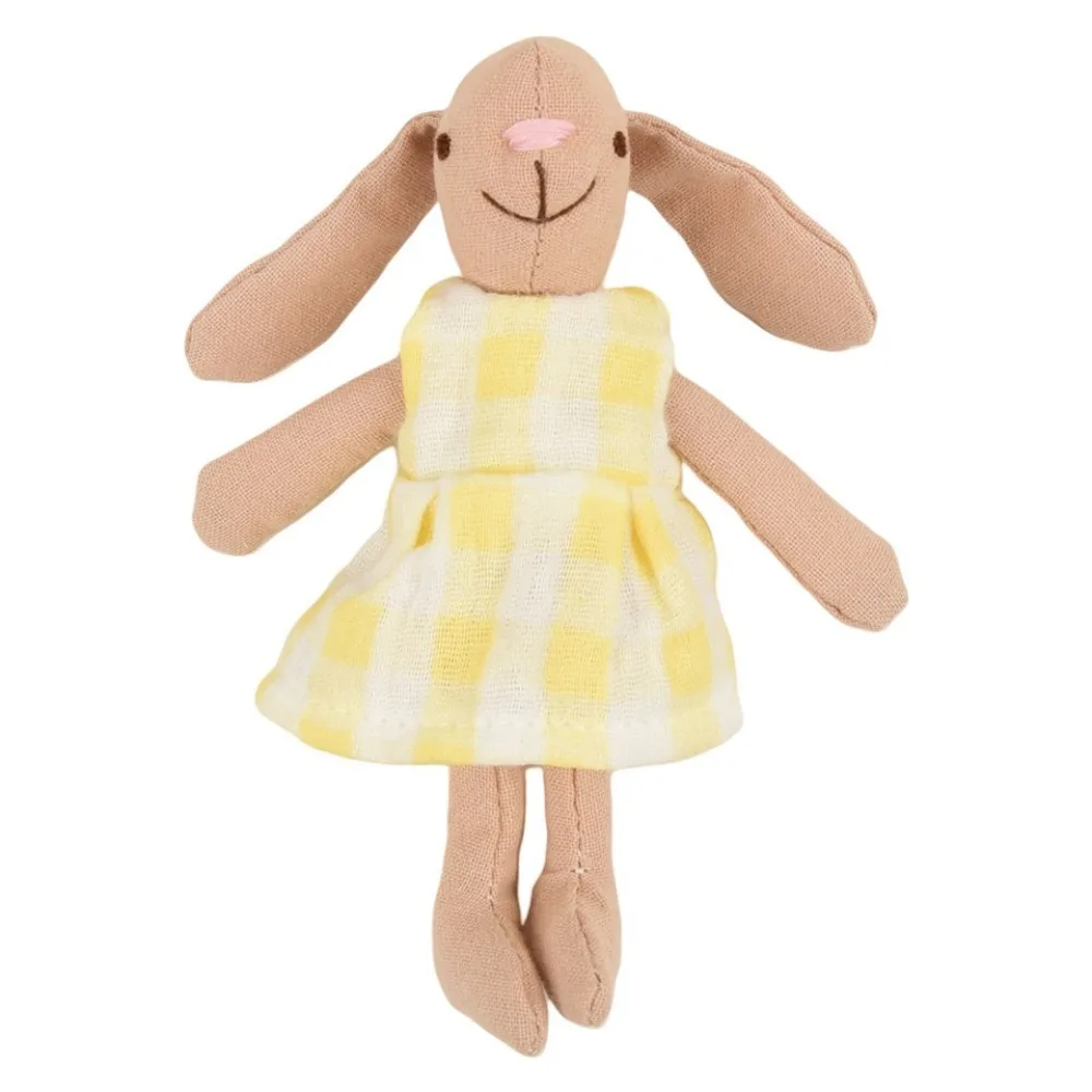 Lapin de dessin animé en peluche fait à la main pour la maternelle, robe d'artiste, kawaii, beurre natif, kawaii