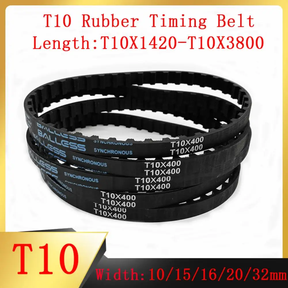 

T10 Synchronous Belt Rubber Industrial Synchronous Belt Circumference T10-1420-T10-3800 Width 10/15/16/20/32mm Timing Pulley