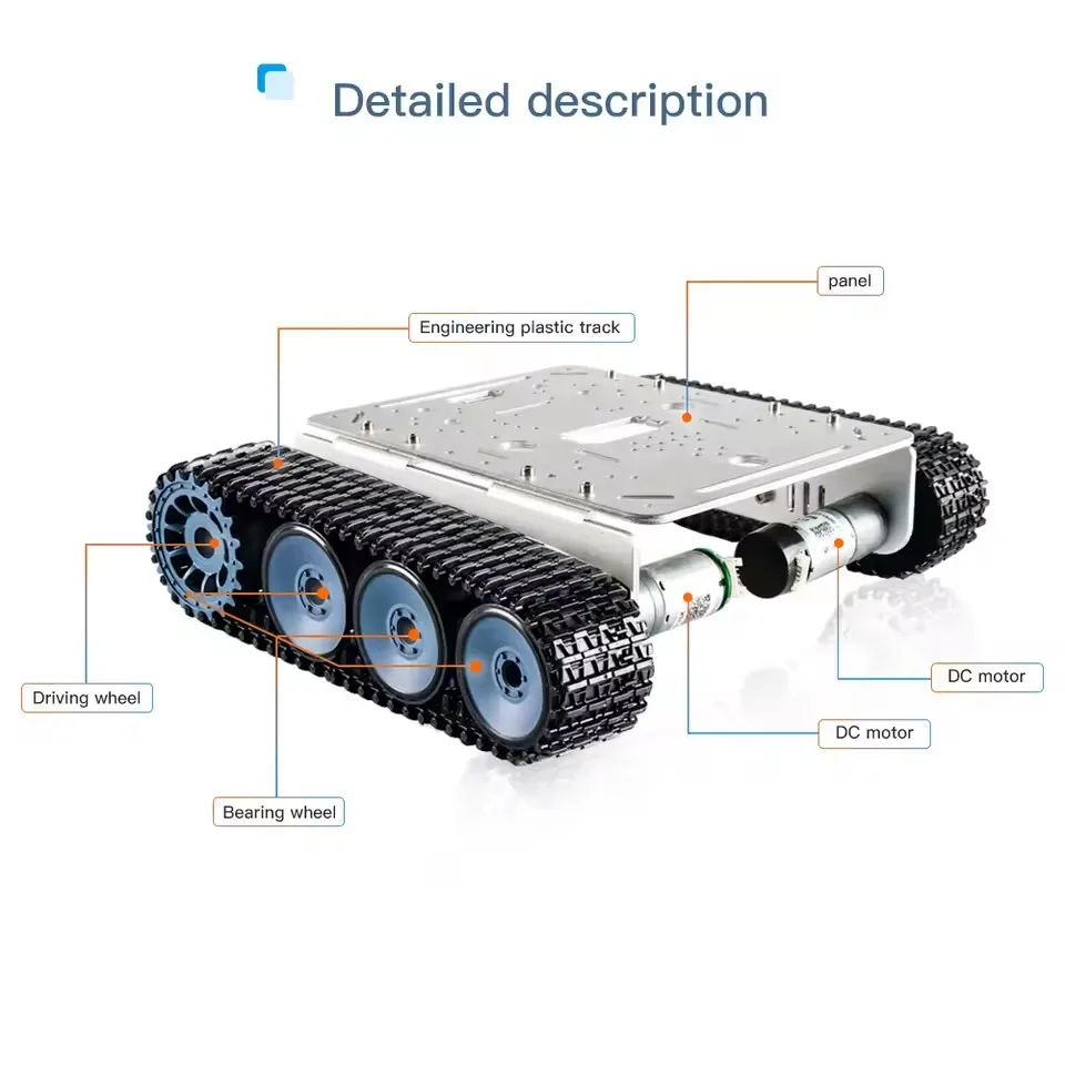 Nouveau châssis de réservoir Intelligent, moteur de bricolage de voiture 9v 150 tr/min avec mesure de vitesse d'encodeur, réservoir de commande WiFi/Bluetooth/poignée