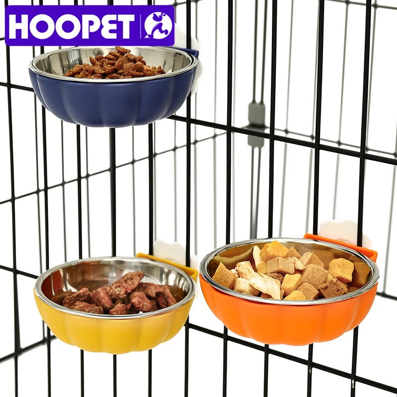 HOOPET Cat Bowl Food Bowl Hanging Stainless  Bowl Water Bowl Cat Cage Rice Bowl Pet Dog Cage Anti-overturning Dog Bowl