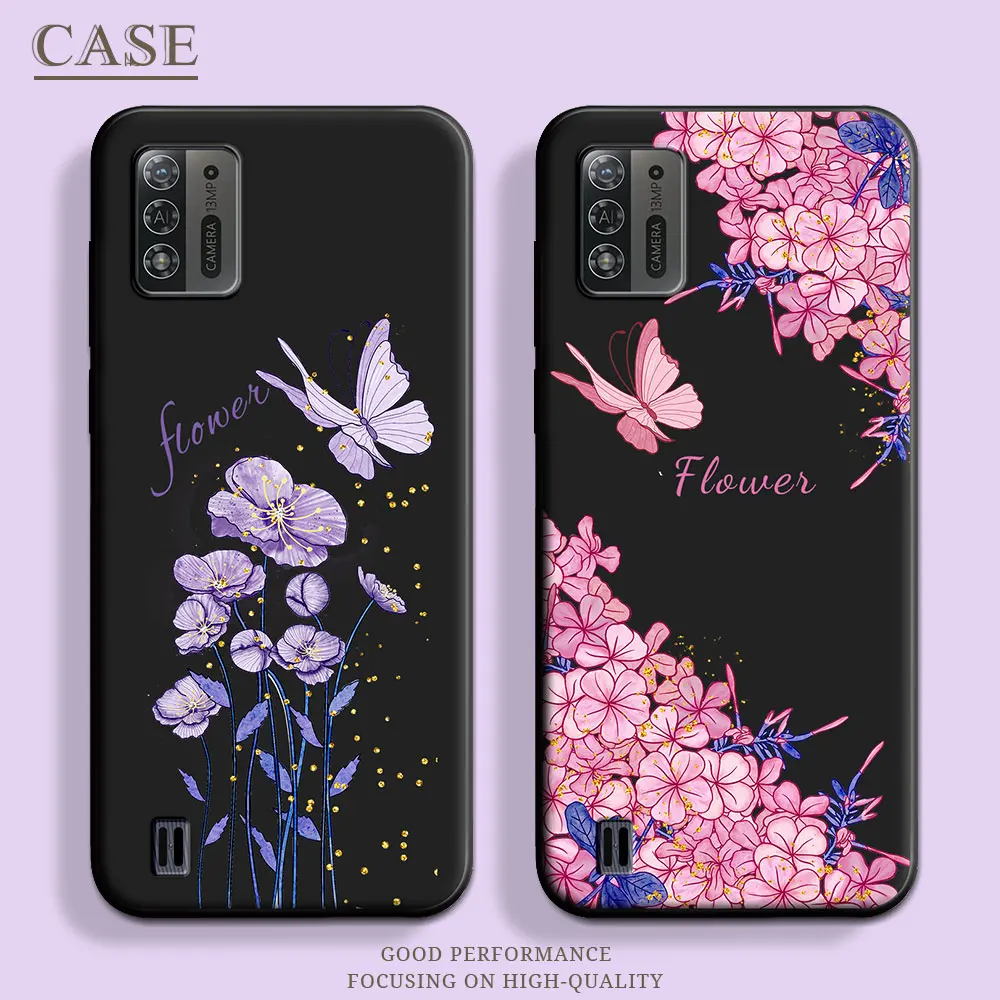 For ZTE Blade A51 Lite / A52 Case Butterfly Soft Silicone Couple Stars TPU Flower Phone Case For ZTE A52 Lite Cute Back Cover