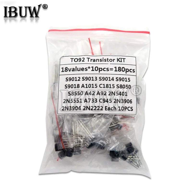 18valuesX10PCS=180PCS 2N2222 S9012 S9013 S9014 A1015 C1815 S8050 S8550 TO-92 Transistor component Assorted kit new