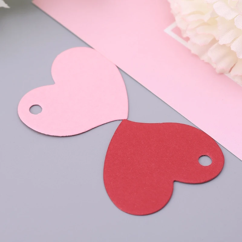 50Pcs Heart Shape Blank Kraft Paper Card Gift Tag Label DIY Party Wedding Crafts 87HA