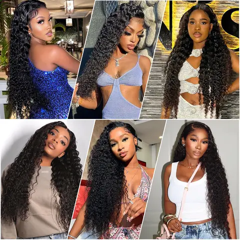 100% Human Hair 13x6 HD Deep Wave Lace Frontal Wigs 13x4 Curly Water Black Lace Front Wig 30 40 Inch Kinky Brazilian Pre Plucked