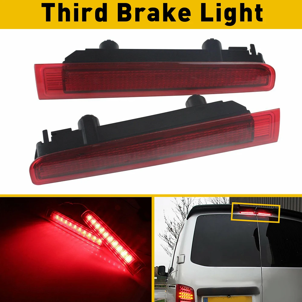 2Pcs Third Center High Level Brake Light Fits For VW Transporter T5 T6 2003 2004 2005 2006 2007-up Red Waterproof Tail Stop Lamp