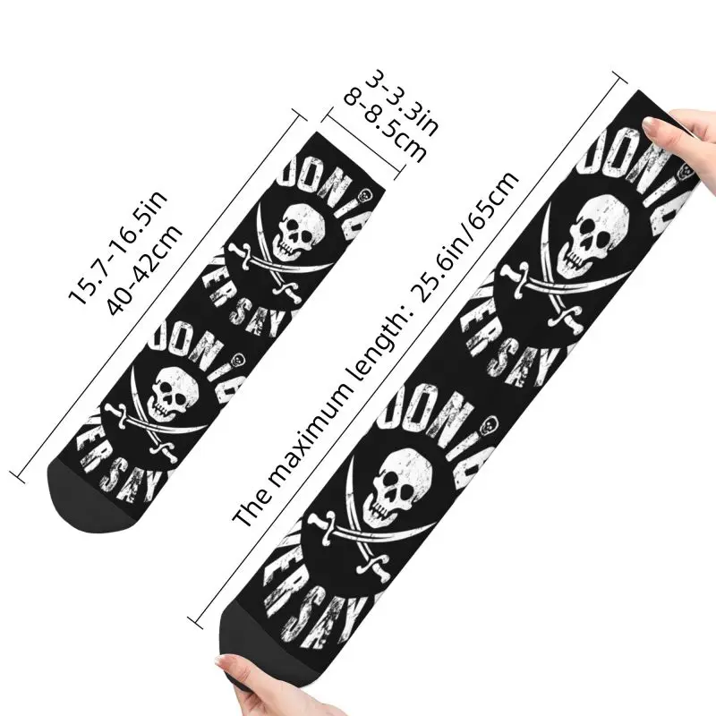 Calcetines de vestir de Goonies Retro para hombre, calcetín Unisex cómodo y cálido con estampado 3D de calavera gótica