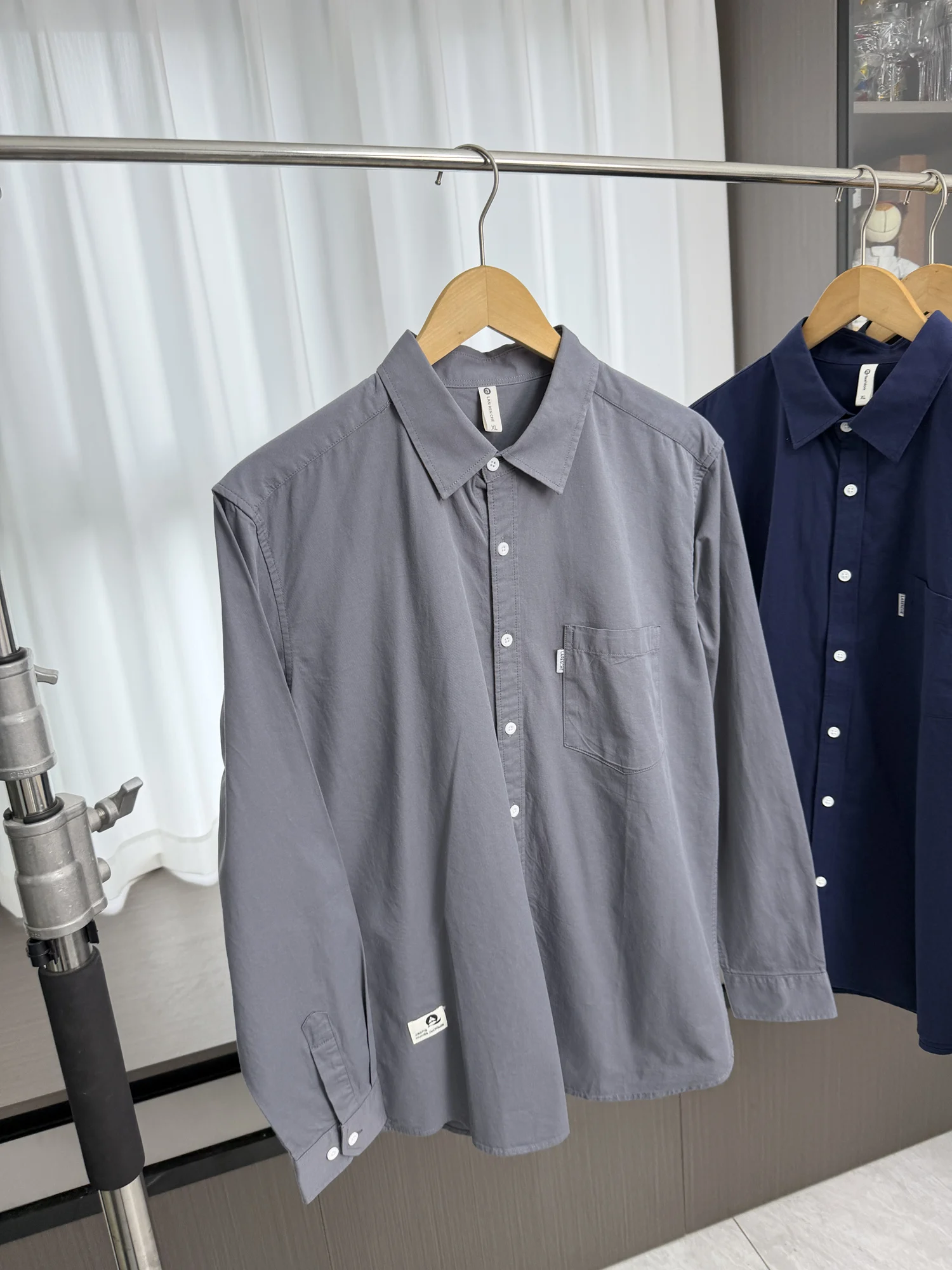 100% Cotton Washed Men's Casual Long Sleeve Shirt Loose Fit Comfortable Autumn Workwear Fashionable  Color Commute Shirt
