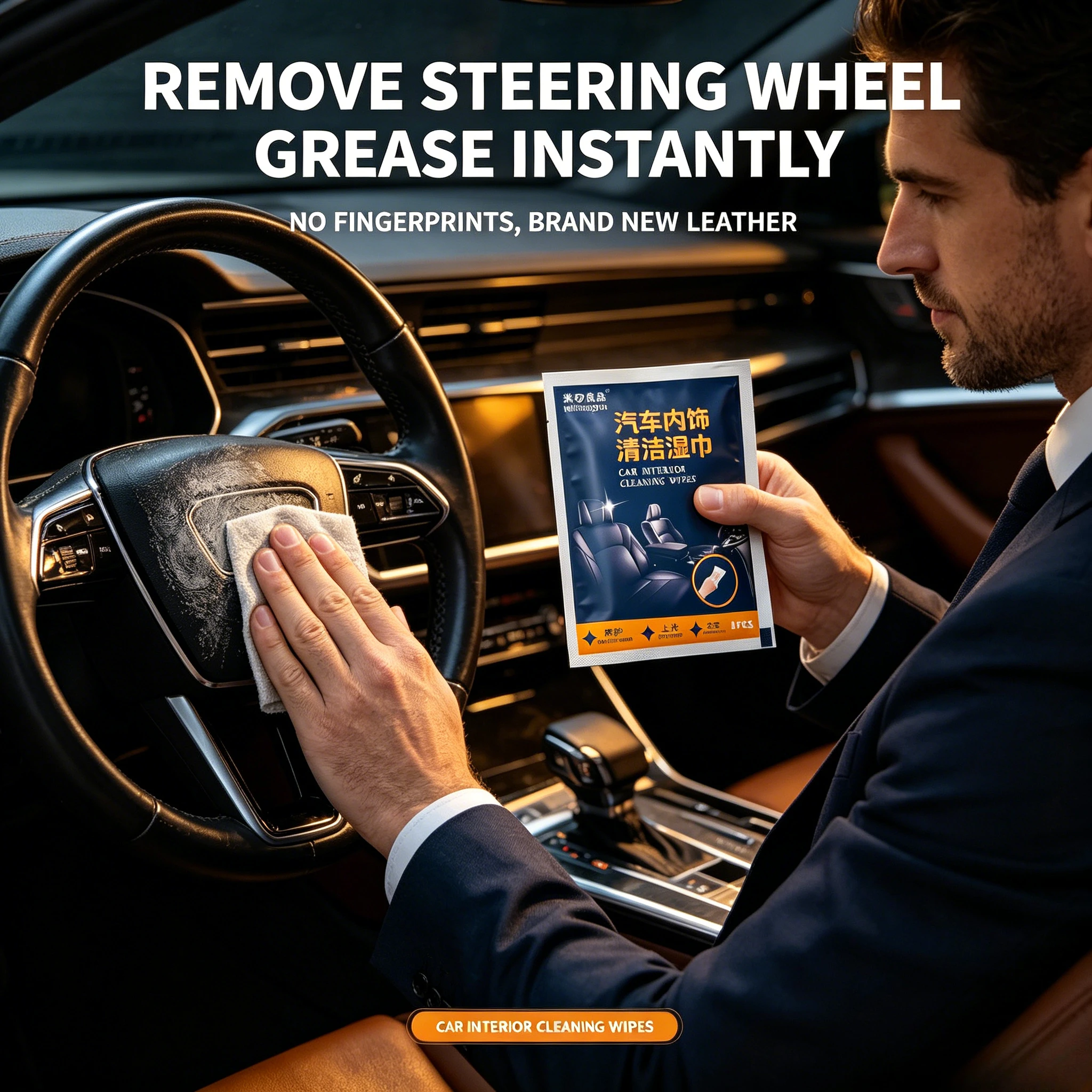 Car air vent cleaning wipes, interior wet wipes, reusable individually wrapped, convenient to carry.