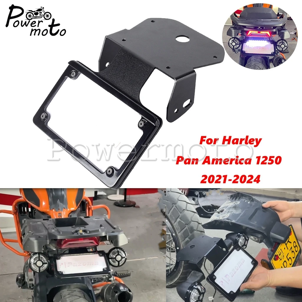 

Rear License Plate Bracket Motorcycle LED Tail Tidy Fender Eliminator Holder For Harley Pan America 1250 RA1250 RA1250S 2021-24