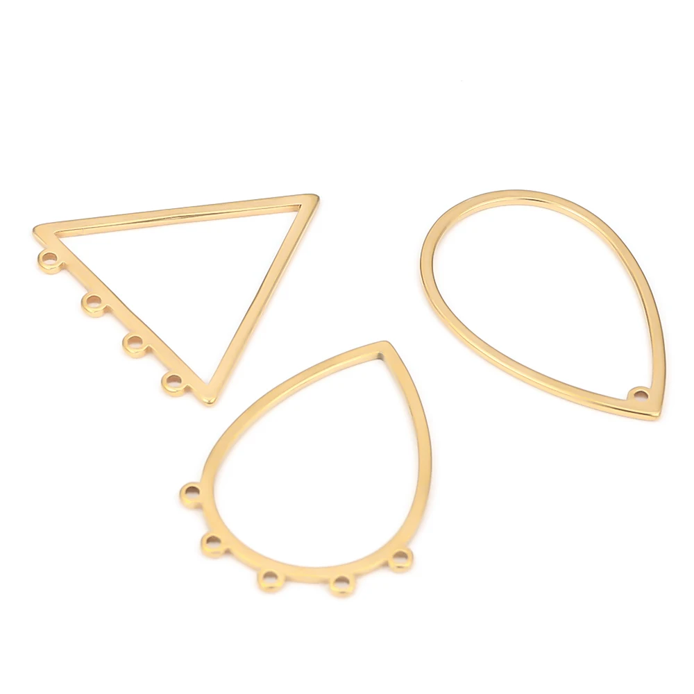 10pcs Stainless Steel Earrings Charms Connectors for DIY Jewelry Making Accessories Ear Hooks Findings Crafts Wires Accessories