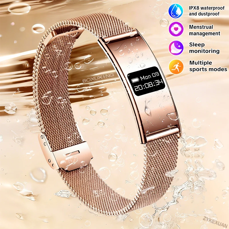 New Fashion Smart Bracelet Women Heart Rate Sleep Monitoring Health Smart Band IPX8 Waterproof Sports Fitness Tracker Smartwatch