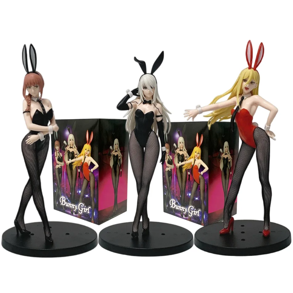 Image of 22cm Chainsaw Man Anime Figur Makima/Power Bunny Girl Serie Actionfigur YoRHa A2 Figurine PVC Sammlermodell Spielzeug Geschenke