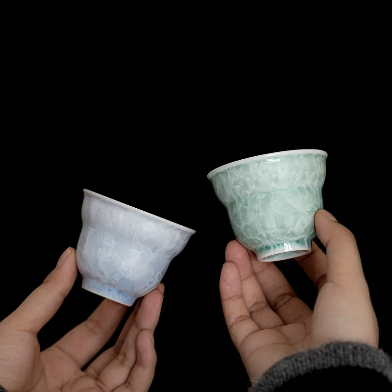 

60ml Kiln Crystal Glaze Teacup Elegant Tea Bowl Beautiful Tea Cup Tea-tasting Personal Cup Jianzhan Master Cups Tea Services