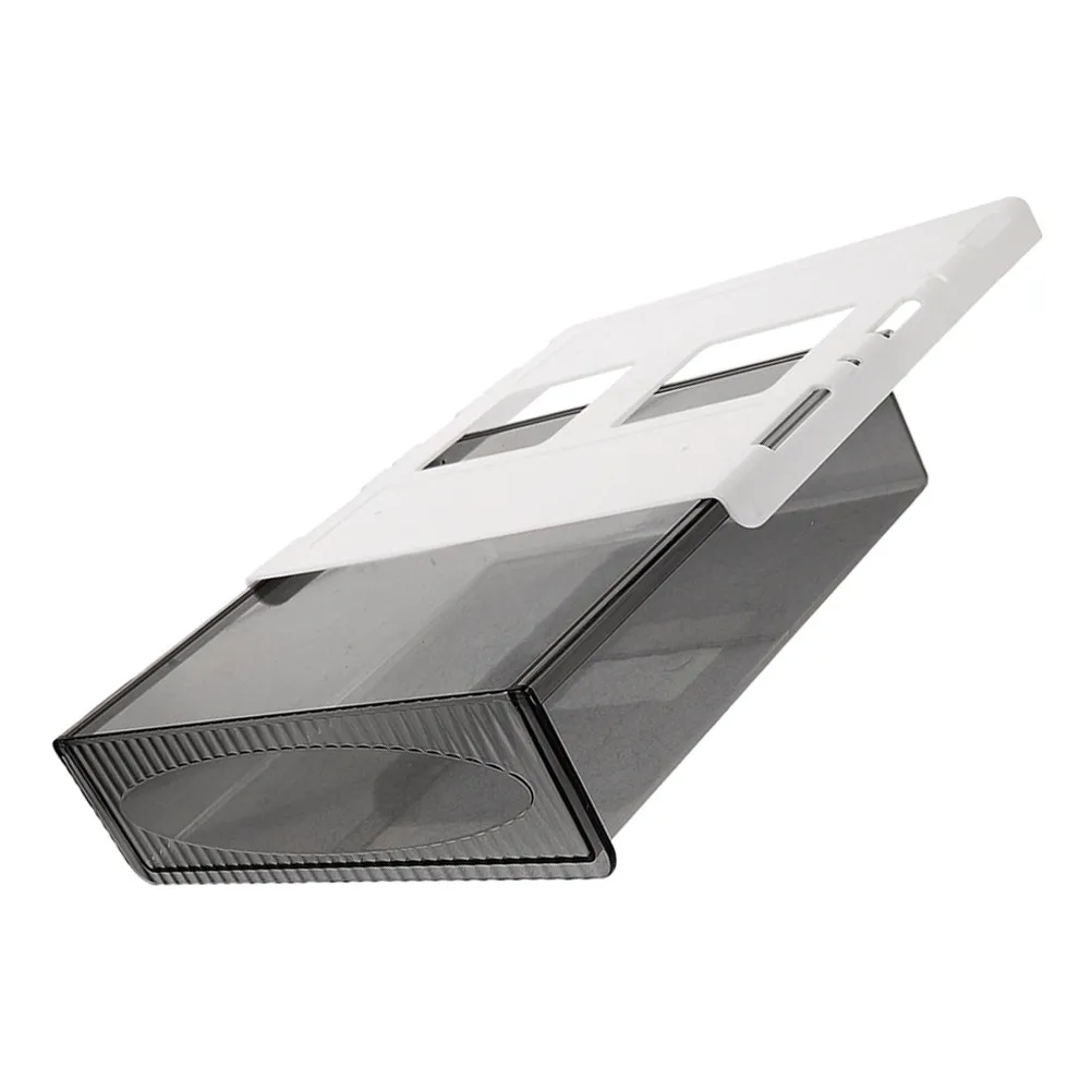 

Скрытый органайзер под столом: вместительный пластиковый ящик для хранения косметики, канцелярских принадлежностей и организации рабочего пространства