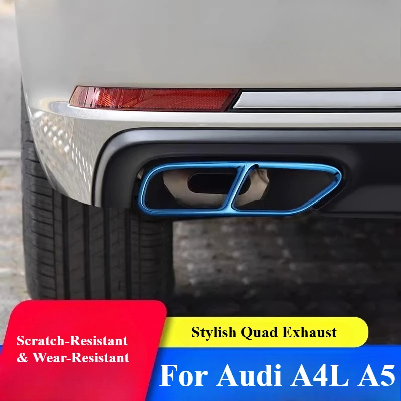 

For Audi A4L A5 2019-2025 Quad Exhaust Trim Frame Car Exhaust Pipe Decorative Tail Throat Trim