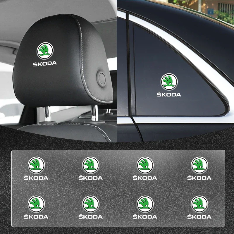 

Car Front Seat Headrest Badge Decal Car Side Window Sticker For Skoda Fabia Octavia 2 Superb Rapid Yeti Kamiq Kodiaq Accessories