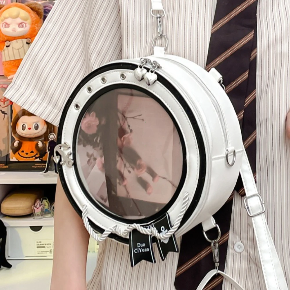 Kawaii Fashion Casual Backpacks Trendy transparent Travel Crossbody Ita Bags 2026 New Sweet Y2k Aesthetic Shoulder Bags Women
