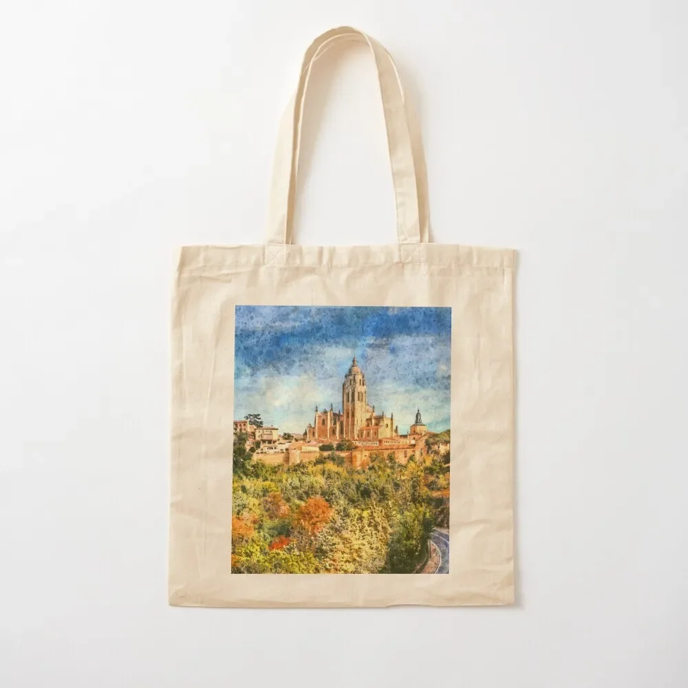 

Segovia, Spain. View over the town with its cathedral and medieval walls. Tote Bag Eco bag the tote bag